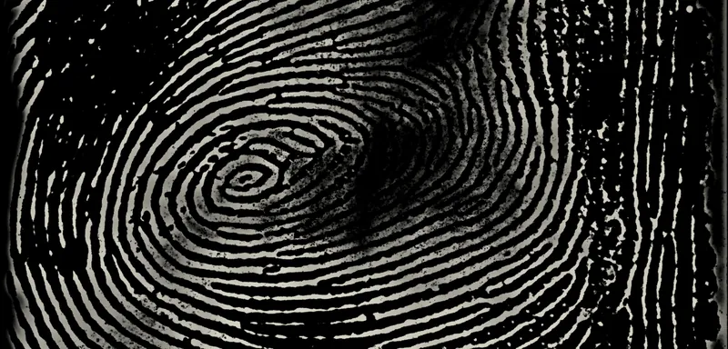 A whorl fingerprint from Henry Faulds’s 1905 guide to fingerprint identification, its ridges spiralling in to a single core.